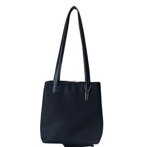 Coach Mercer Black Nylon Leather Trim Hang Tag Triple Section Shoulder Bag 7411